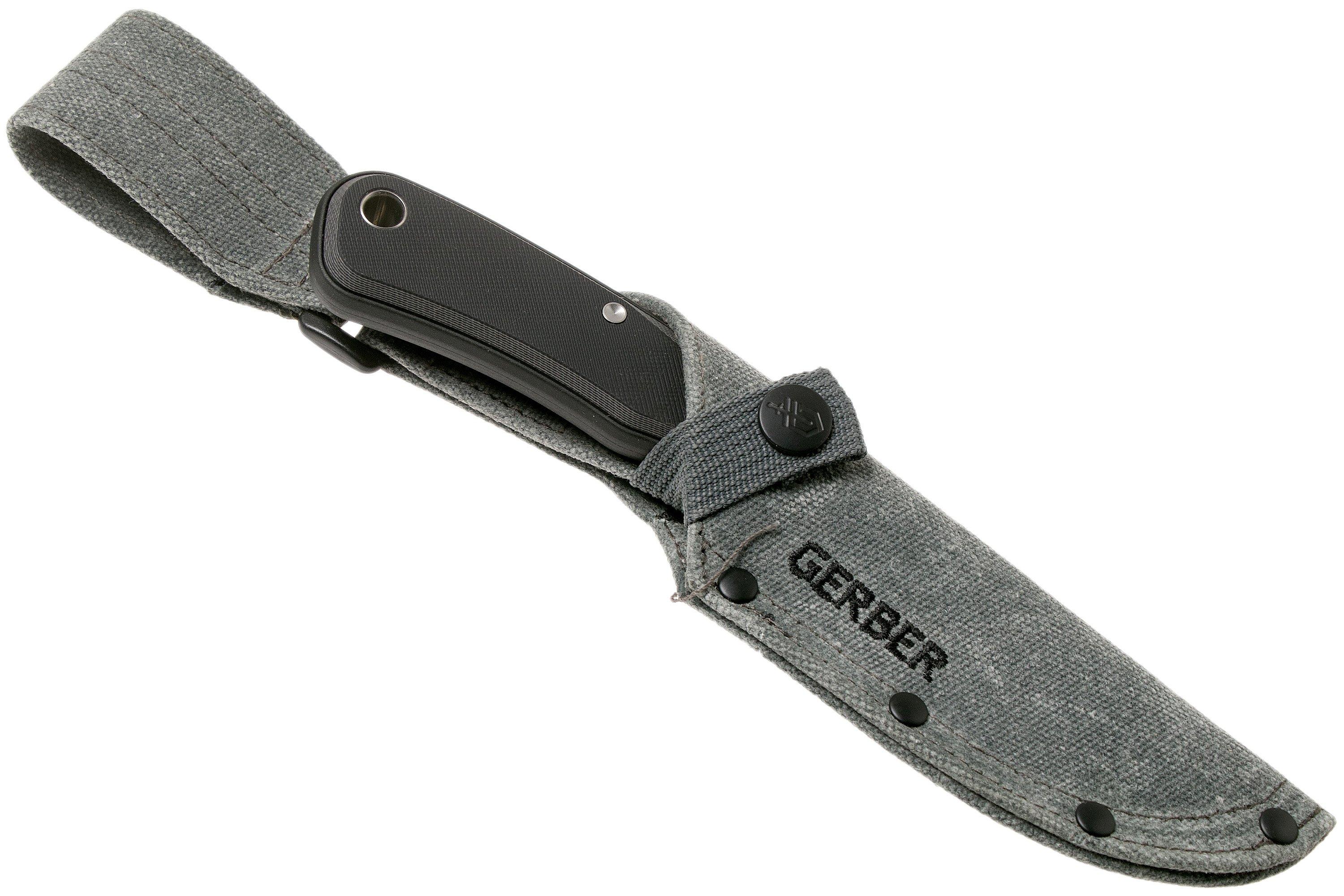 Gerber Downwind Fixed Drop Point 30001817 Black G10, outdoor knife