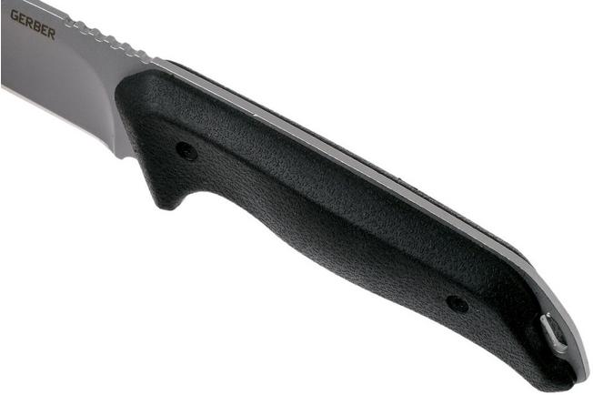 Schrade Exertion Gut Hook Knife 1159308, black fixed knife