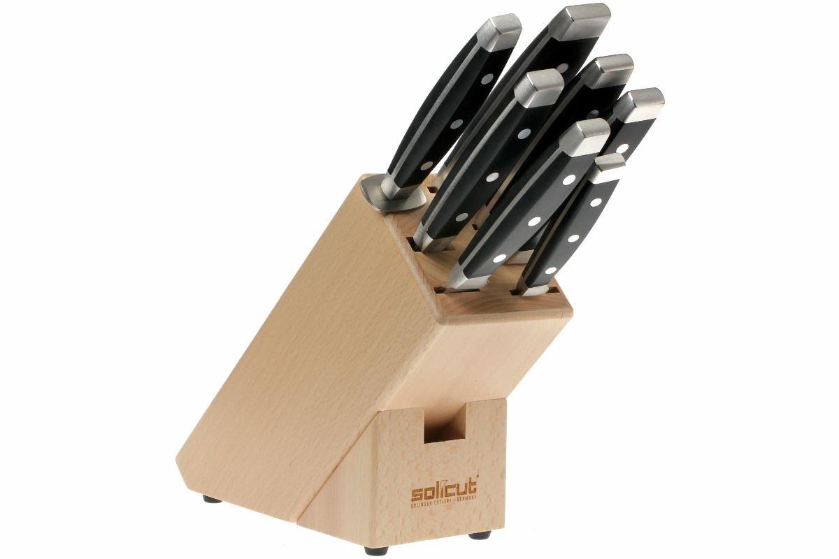 Goldhamster First Class Natural Wood 7-Piece Knife Block Set