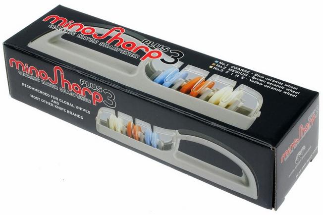 NEW GLOBAL PLUS 3 STAGE MINOSHARP CERAMIC WATER KNIFE SHARPENER