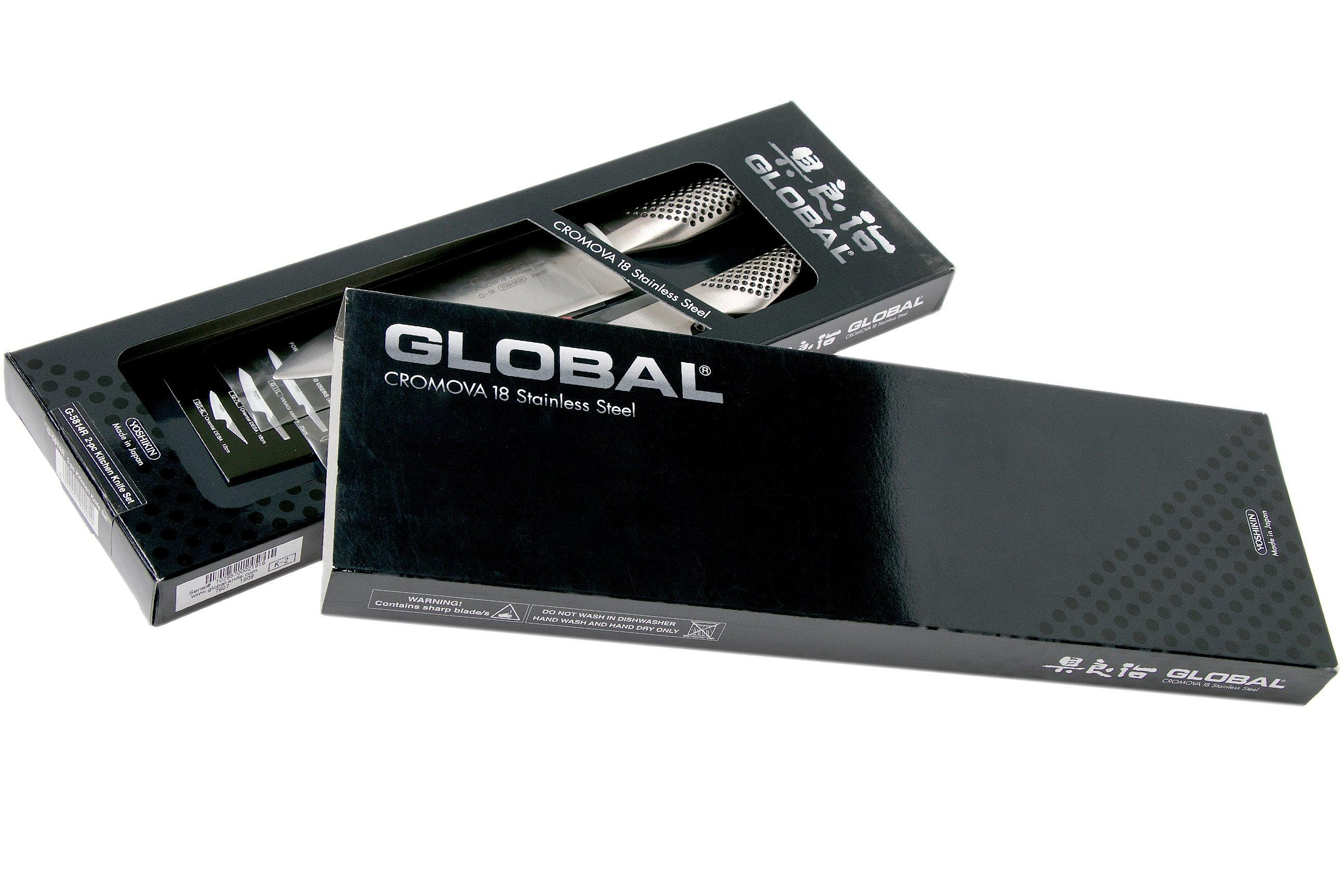 Global G-835/WS Messerset 6-teilig Mit Aufbewahrungsblock – Japanische Kochmesser