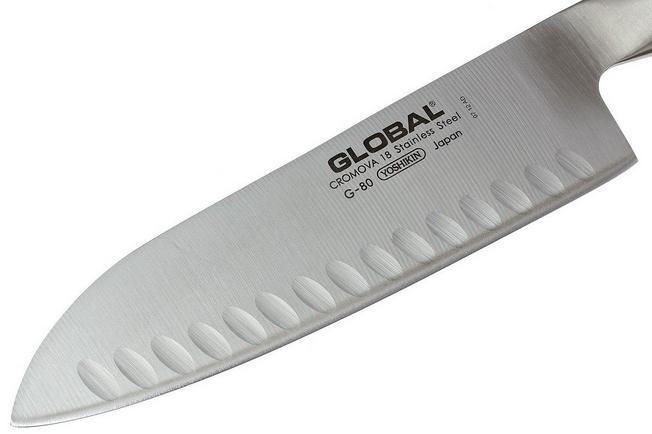 Global G-80 Santoku Knife Fluted 18cm