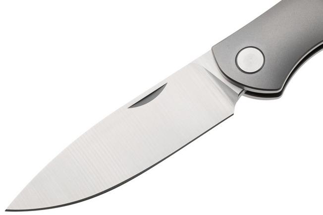 Afbeelding voor GiantMouse ACE Farley V1 Satin Elmax, Bead Blasted Titanium, zakmes, Ansø en Voxnaes design