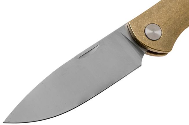 GiantMouse ACE Farley Brass, Satin pocket knife, Ansø and Voxnaes