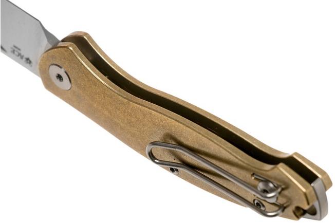 GiantMouse ACE Farley Brass, Satin pocket knife, Ansø and Voxnaes design