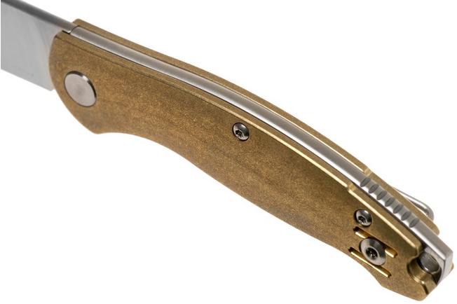 GiantMouse ACE Farley Brass, Satin pocket knife, Ansø and Voxnaes design