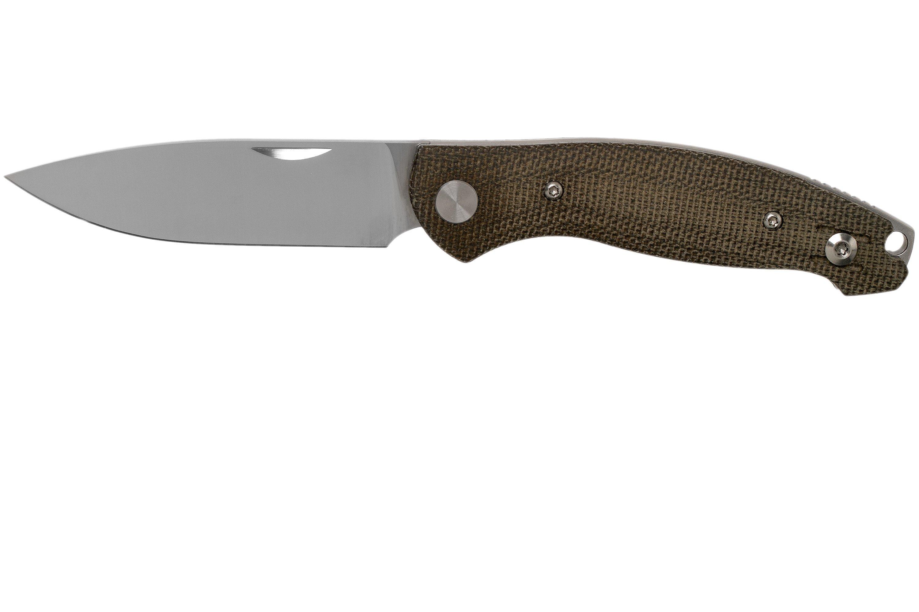 GiantMouse ACE Farley Green Canvas Micarta, Satin pocket knife