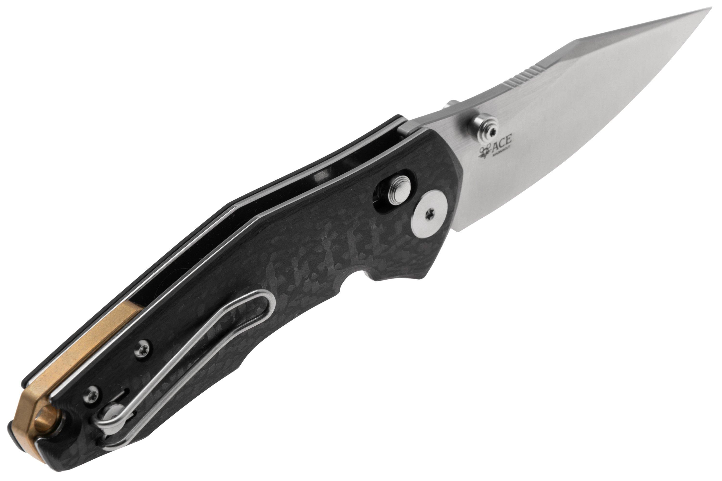 GiantMouse ACE Nazca Carbon Fiber pocket knife, Ansø and Voxnaes