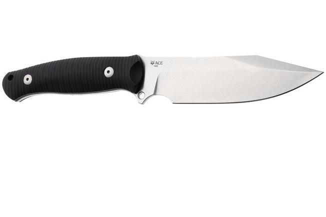 Afbeelding voor GiantMouse Redington RED-N690-DB-SW Stonewashed N690, Black Canvas Micarta vaststaand mes