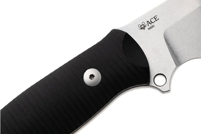 Afbeelding voor GiantMouse Redington RED-N690-DB-SW Stonewashed N690, Black Canvas Micarta vaststaand mes