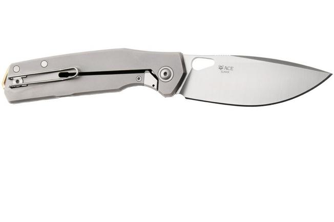 Afbeelding voor GiantMouse Zoobie Satin Elmax, Black G10 & Titanium zakmes