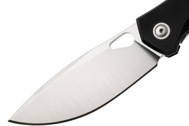 Afbeelding voor GiantMouse Zoobie Satin Elmax, Black G10 & Titanium zakmes