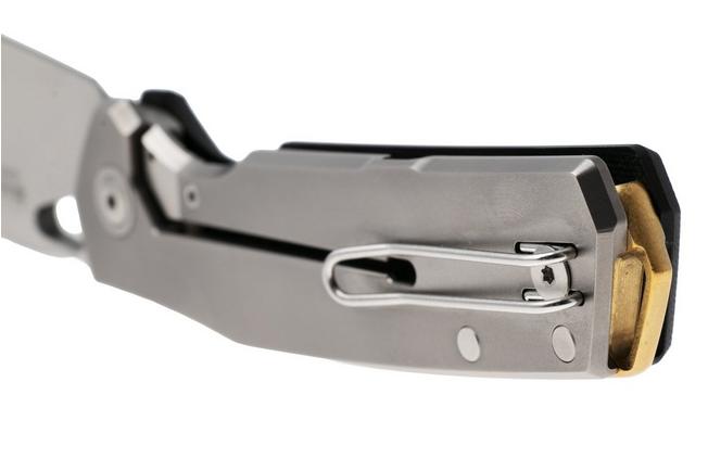 Afbeelding voor GiantMouse Zoobie Satin Elmax, Black G10 & Titanium zakmes