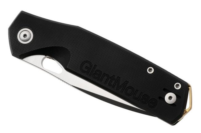 Afbeelding voor GiantMouse Zoobie Satin Elmax, Black G10 & Titanium zakmes