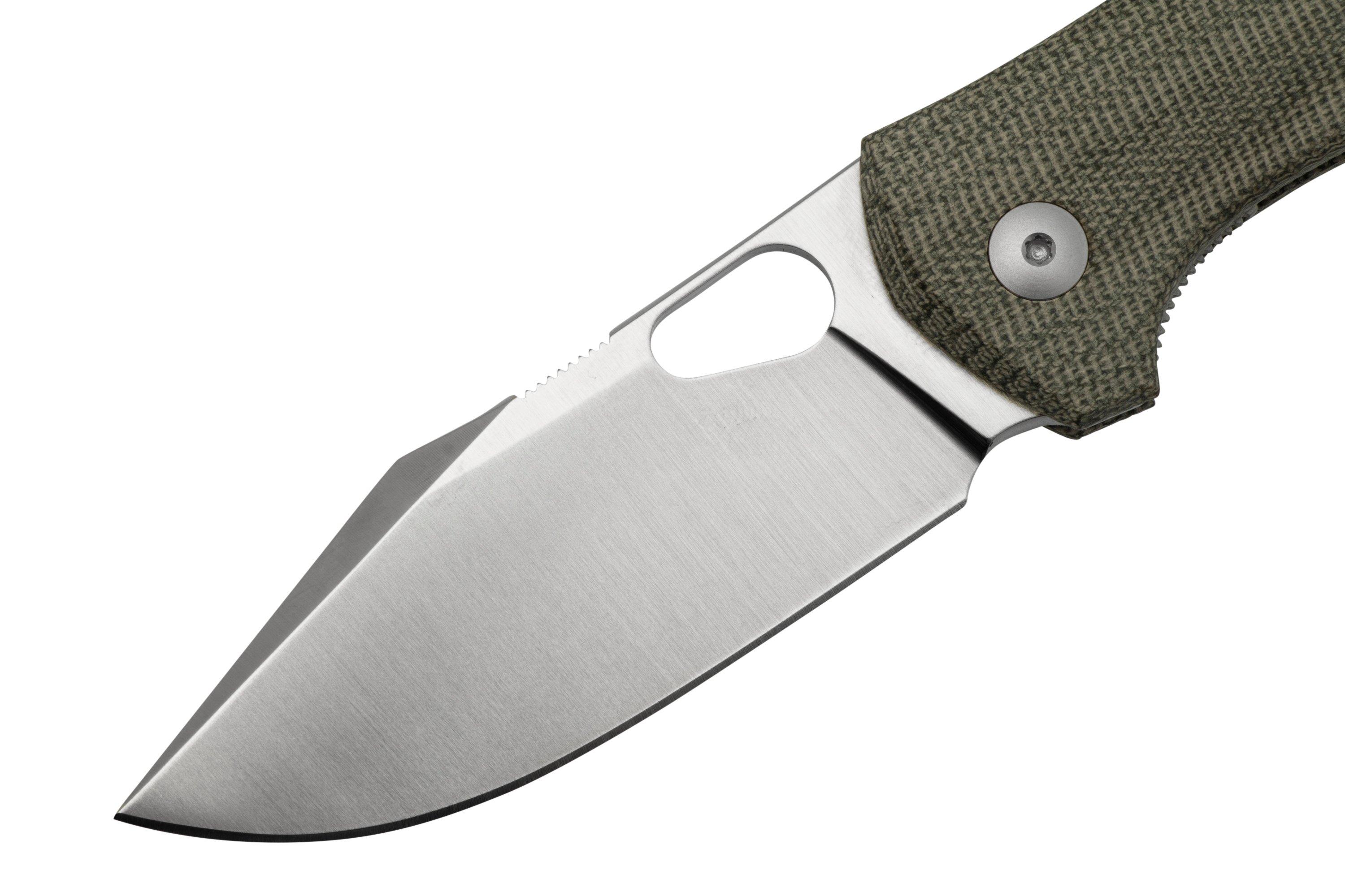 GiantMouse ACE Atelier, Elmax, Green Canvas Micarta pocket knife ...