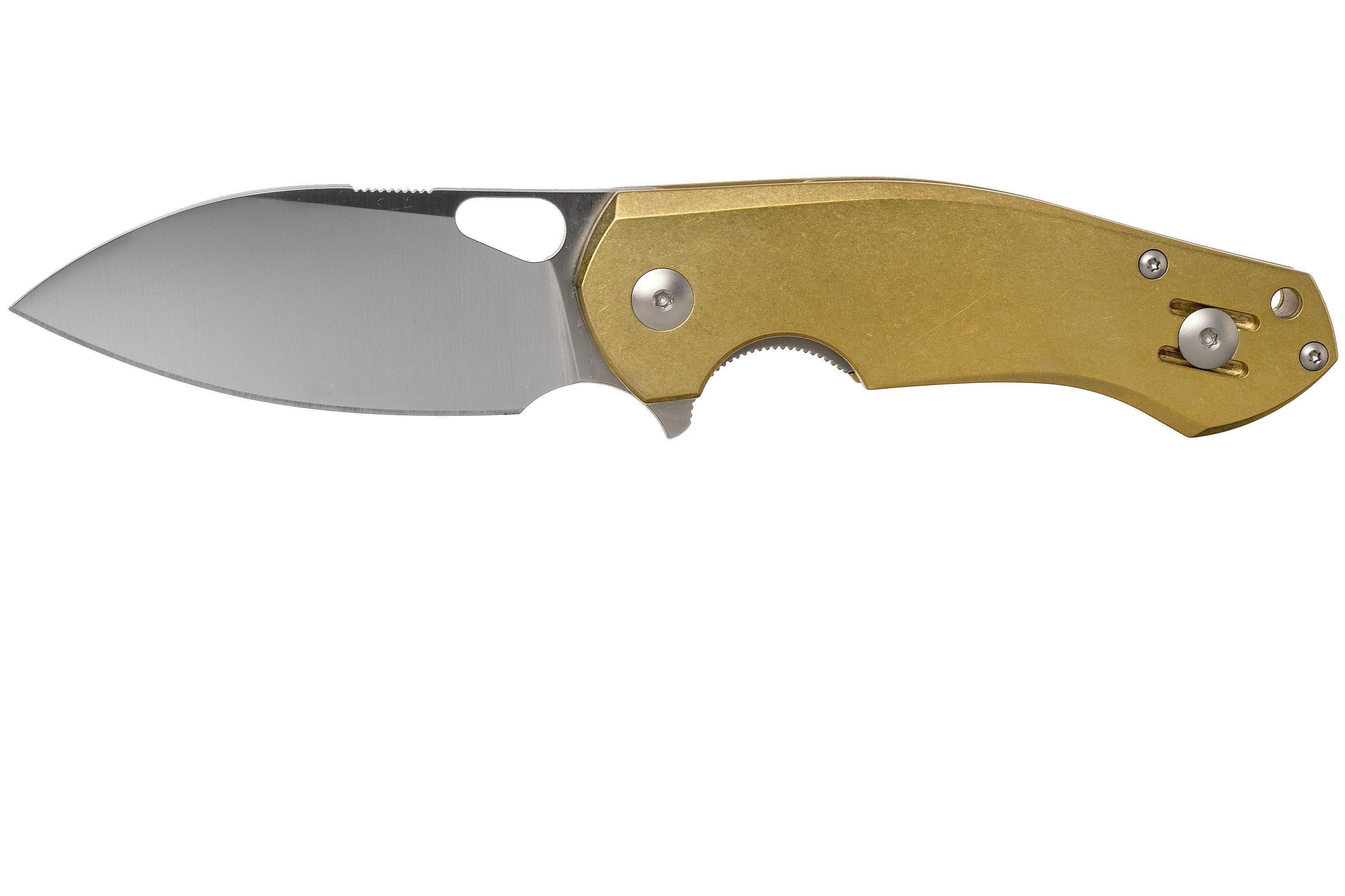 GiantMouse ACE Biblio Brass pocket knife, Ansø and Voxnaes design