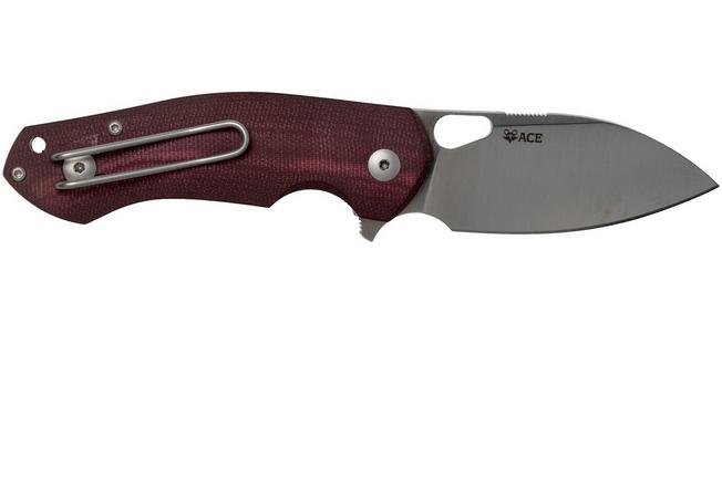Imagen para GiantMouse ACE Biblio Burgundy Micarta navaja, Ansø en Voxnaes design