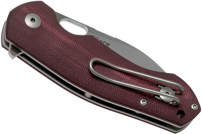 Imagen para GiantMouse ACE Biblio Burgundy Micarta navaja, Ansø en Voxnaes design