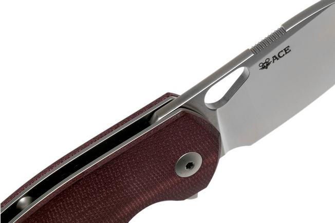 Imagen para GiantMouse ACE Biblio Burgundy Micarta navaja, Ansø en Voxnaes design
