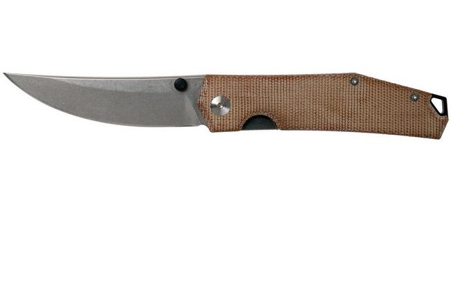 Image for GiantMouse ACE Clyde Natural Canvas Micarta pocket knife, Ansø en Voxnaes design