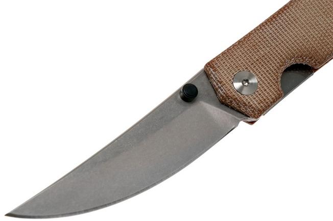 Image for GiantMouse ACE Clyde Natural Canvas Micarta pocket knife, Ansø en Voxnaes design