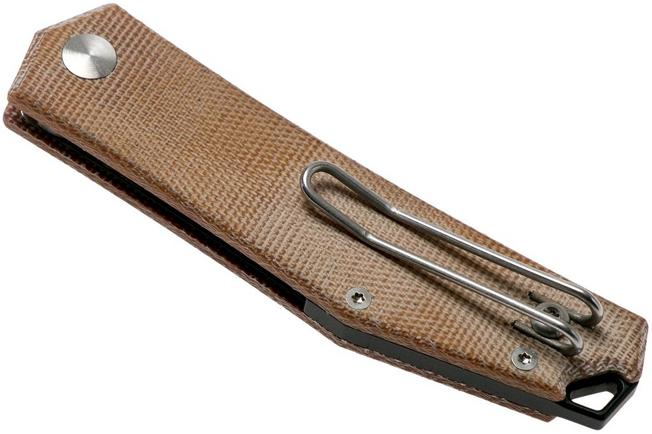 Image for GiantMouse ACE Clyde Natural Canvas Micarta pocket knife, Ansø en Voxnaes design