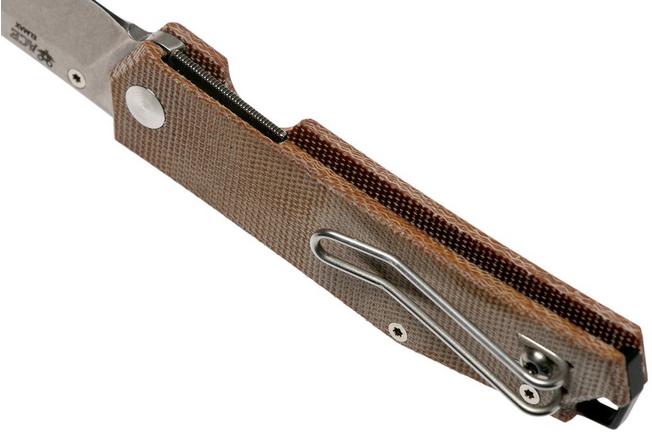Image for GiantMouse ACE Clyde Natural Canvas Micarta pocket knife, Ansø en Voxnaes design