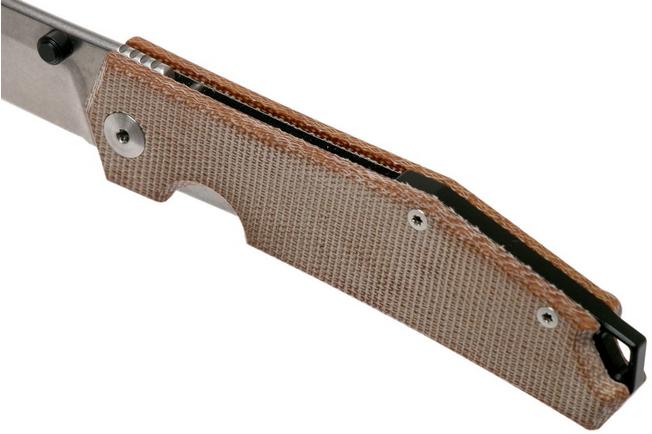 Image for GiantMouse ACE Clyde Natural Canvas Micarta pocket knife, Ansø en Voxnaes design