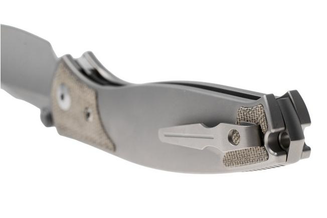 Afbeelding voor GiantMouse GM14 Limited Edition, Satin Uddeholm Vanax SuperClean, Titanium & Green Micarta Inlays, zakmes