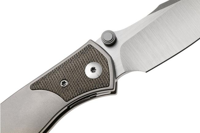 Afbeelding voor GiantMouse GM14 Limited Edition, Satin Uddeholm Vanax SuperClean, Titanium & Green Micarta Inlays, zakmes