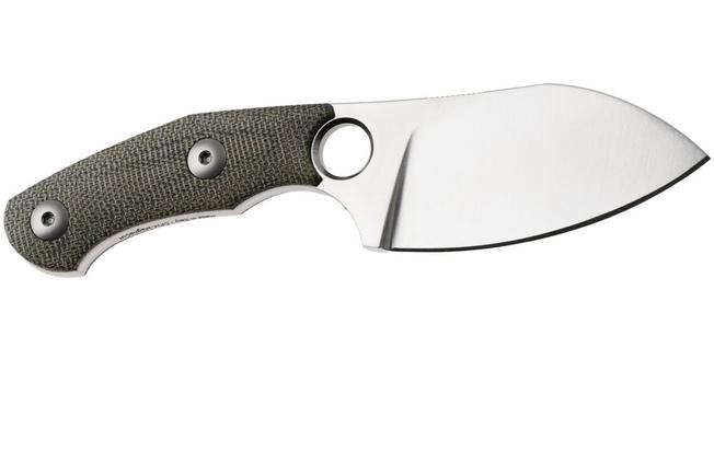 Afbeelding voor GiantMouse GMF1-MG Satin MagnaCut, Green Canvas Micarta, Leather Sheath, vaststaand mes