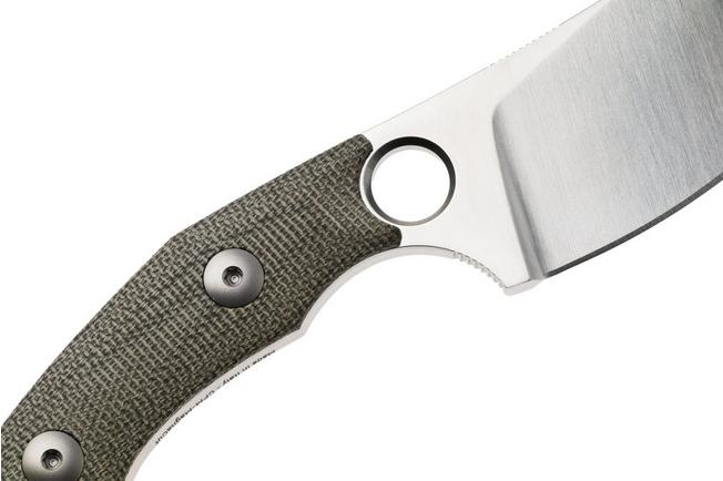 Afbeelding voor GiantMouse GMF1-MG Satin MagnaCut, Green Canvas Micarta, Leather Sheath, vaststaand mes