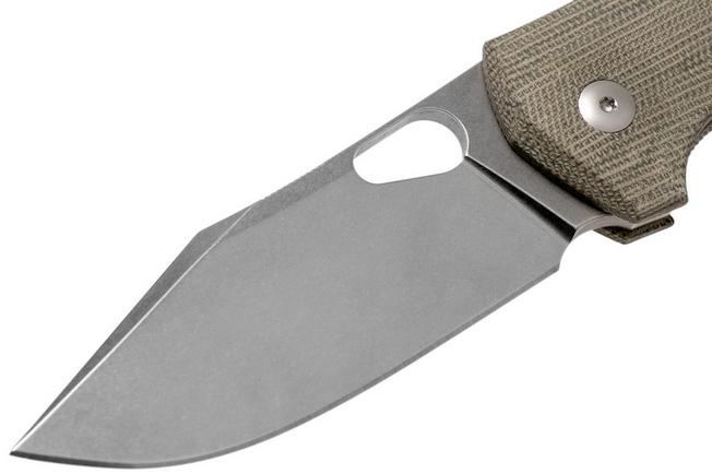 GiantMouse ACE Grand, Green Canvas Micarta pocket knife