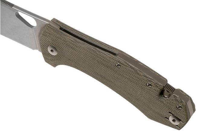 GiantMouse ACE Grand, Green Canvas Micarta pocket knife