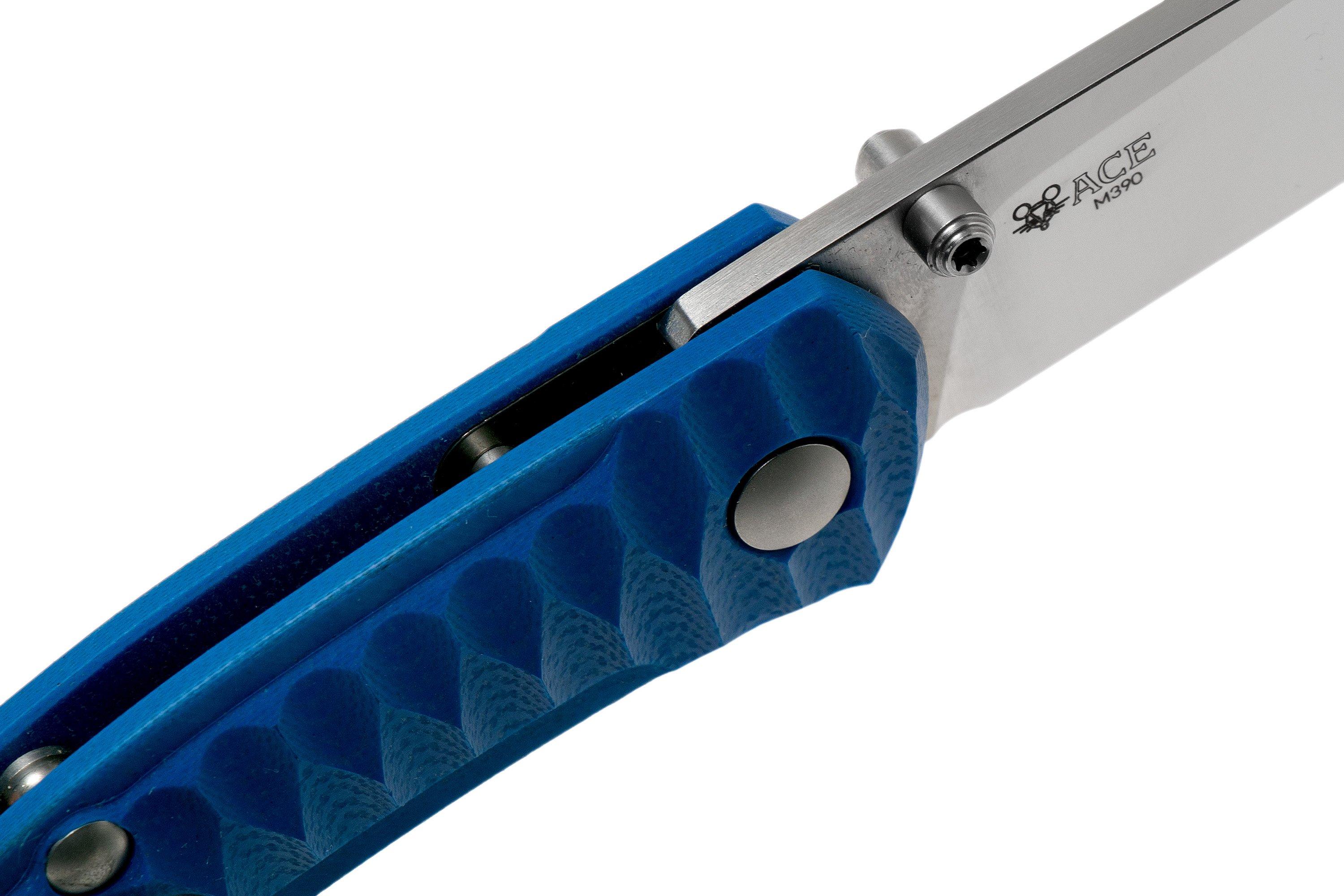 GiantMouse ACE Iona G10 Blue, Satin pocket knife, Ansø en Voxnaes ...