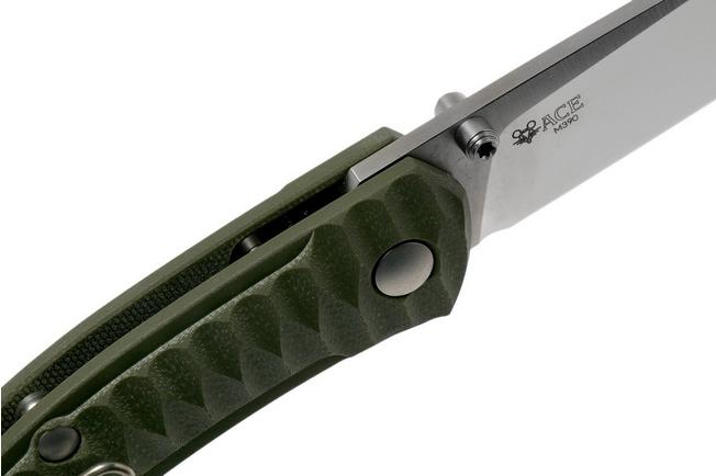 Image for GiantMouse ACE Iona G10 Green, Satin pocket knife, Ansø en Voxnaes design