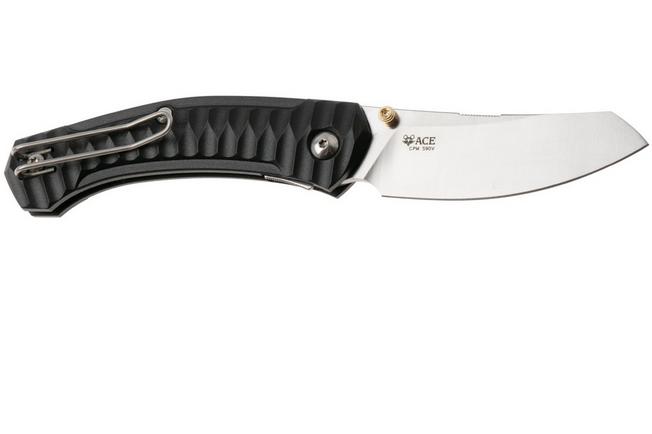 Afbeelding voor GiantMouse ACE Iona Sailor IONA-SAILOR-BLACK, Satin S90V, Black FRN, zakmes, Ansø en Voxnaes design 