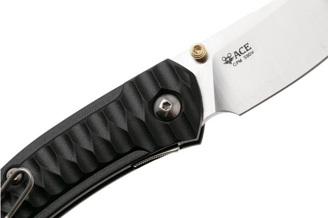 Afbeelding voor GiantMouse ACE Iona Sailor IONA-SAILOR-BLACK, Satin S90V, Black FRN, zakmes, Ansø en Voxnaes design 