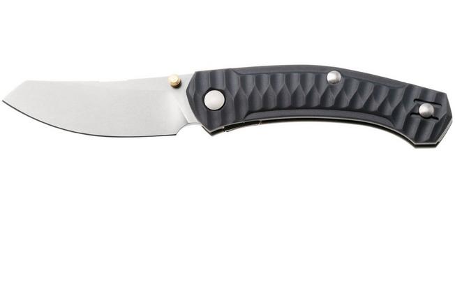Afbeelding voor GiantMouse ACE Iona Sailor IONA-SAILOR-WOLF-GREY, Stonewashed S90V, Grey FRN, zakmes, Ansø en Voxnaes design 