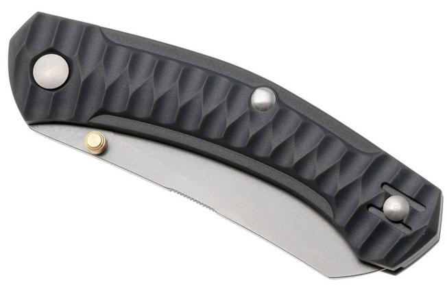 Afbeelding voor GiantMouse ACE Iona Sailor IONA-SAILOR-WOLF-GREY, Stonewashed S90V, Grey FRN, zakmes, Ansø en Voxnaes design 