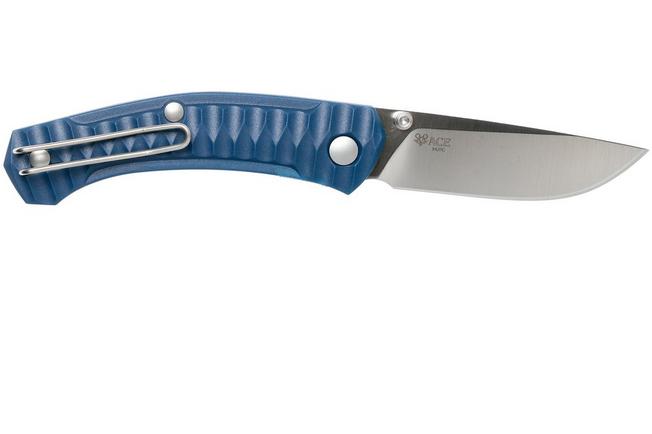 Image for GiantMouse ACE Iona Navy Blue, Satin pocket knife, Ansø en Voxnaes design