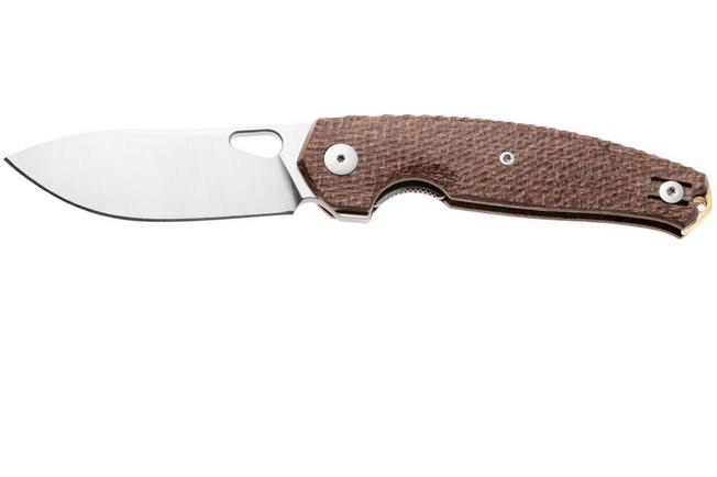Afbeelding voor GiantMouse ACE Jagt JAGT-BURLAP-SATIN, Satin Elmax, Burlap Micarta, zakmes