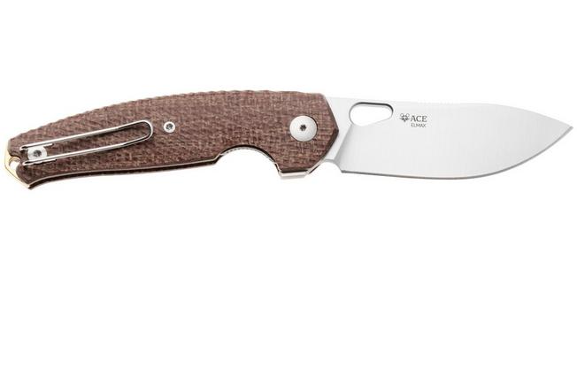 Afbeelding voor GiantMouse ACE Jagt JAGT-BURLAP-SATIN, Satin Elmax, Burlap Micarta, zakmes