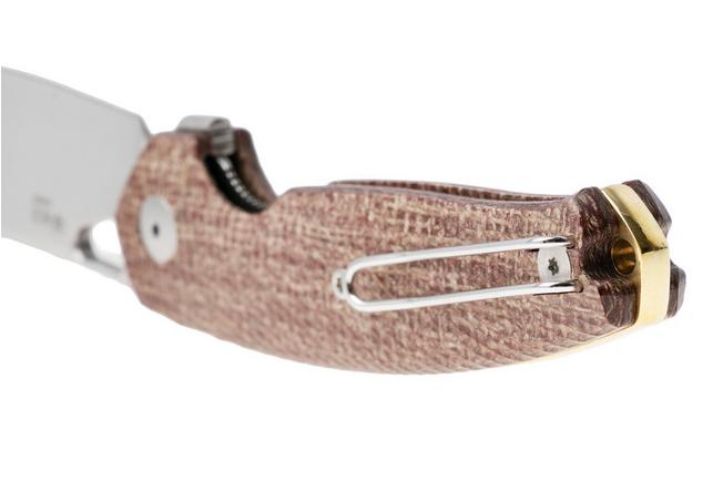 Afbeelding voor GiantMouse ACE Jagt JAGT-BURLAP-SATIN, Satin Elmax, Burlap Micarta, zakmes