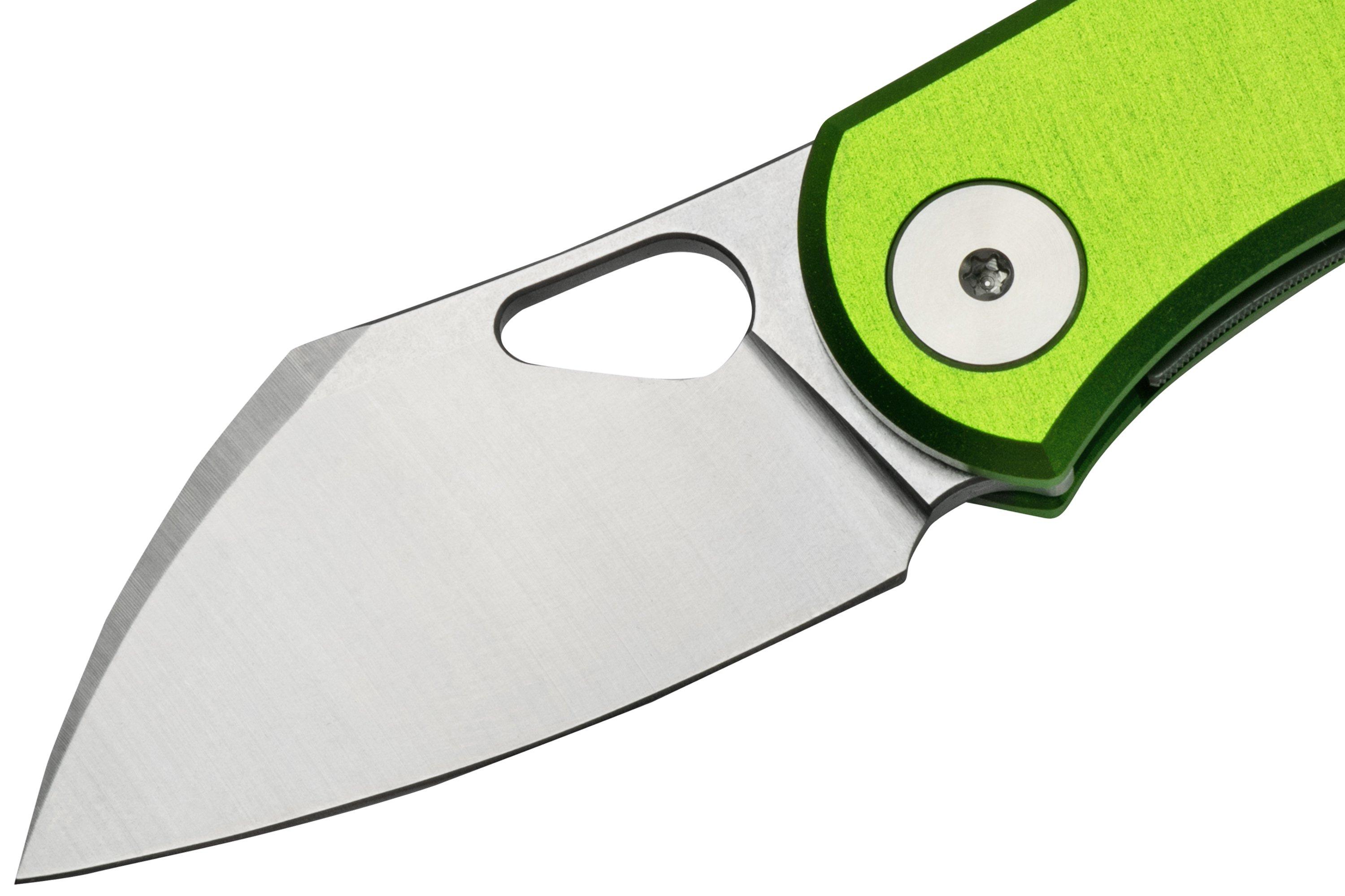 GiantMouse ACE Nibbler Green Aluminum, N690 pocket knife, Ansø and