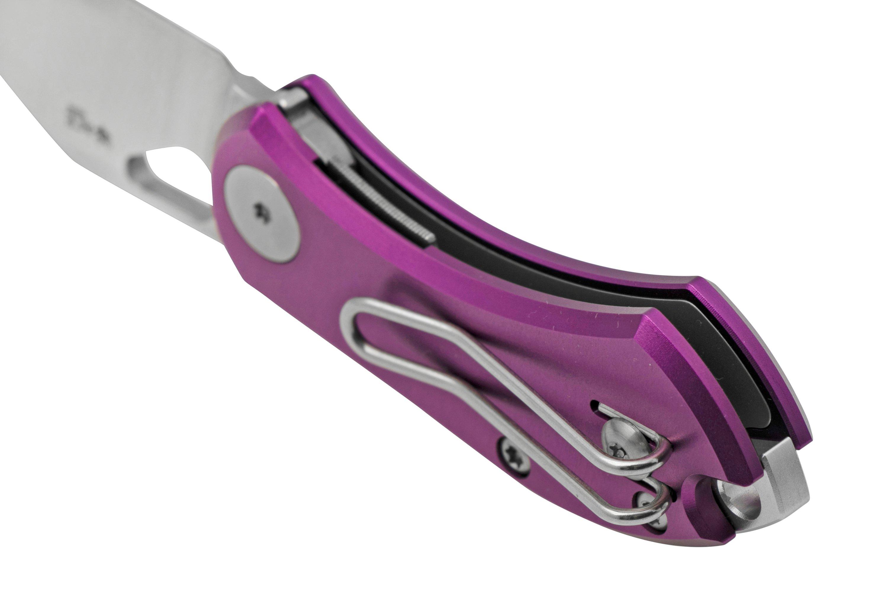 GiantMouse ACE Nibbler Purple Aluminium, N690 pocket knife, Ansø en