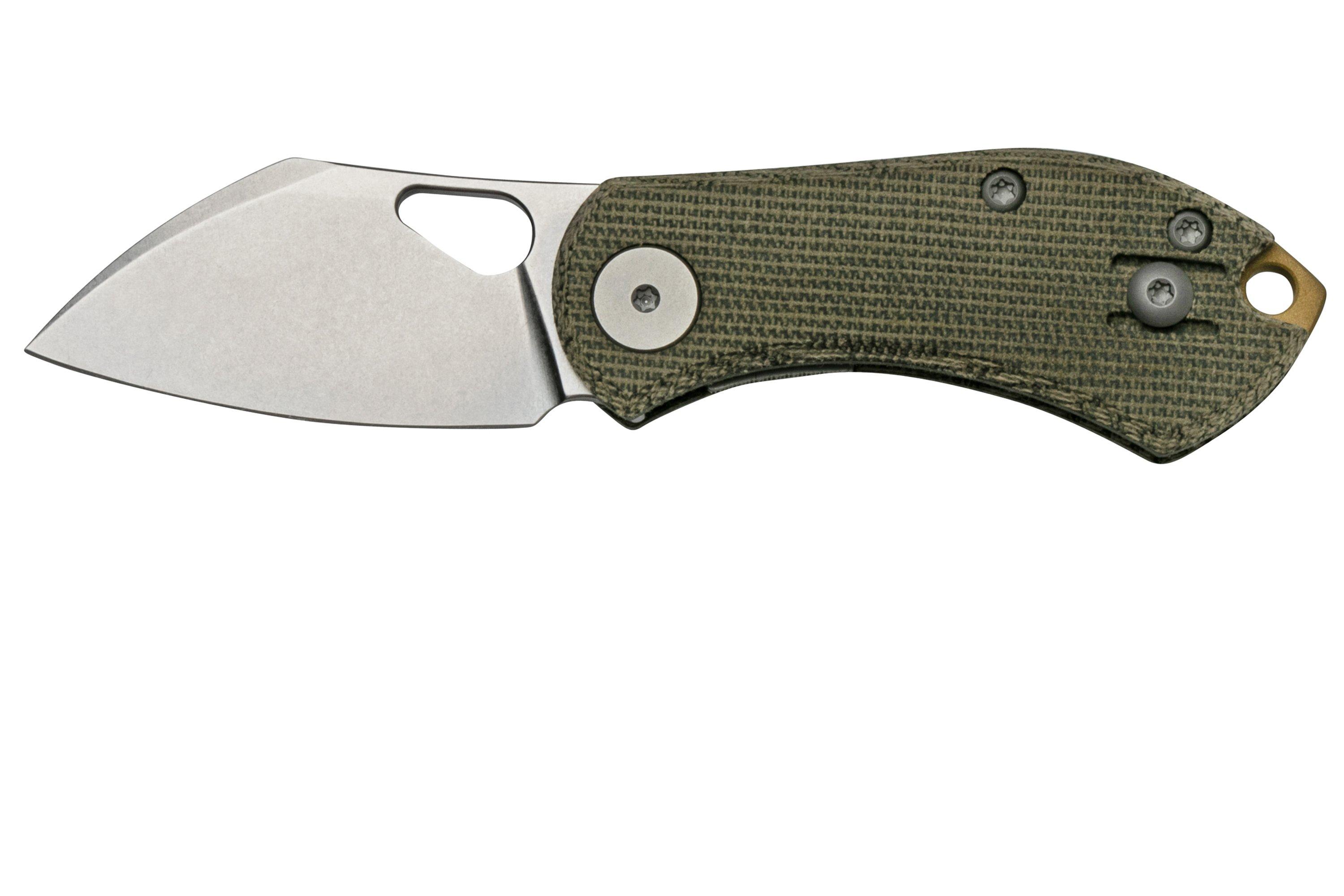 GiantMouse ACE Nibbler Green Canvas Micarta, 20CV pocket knife, Ansø