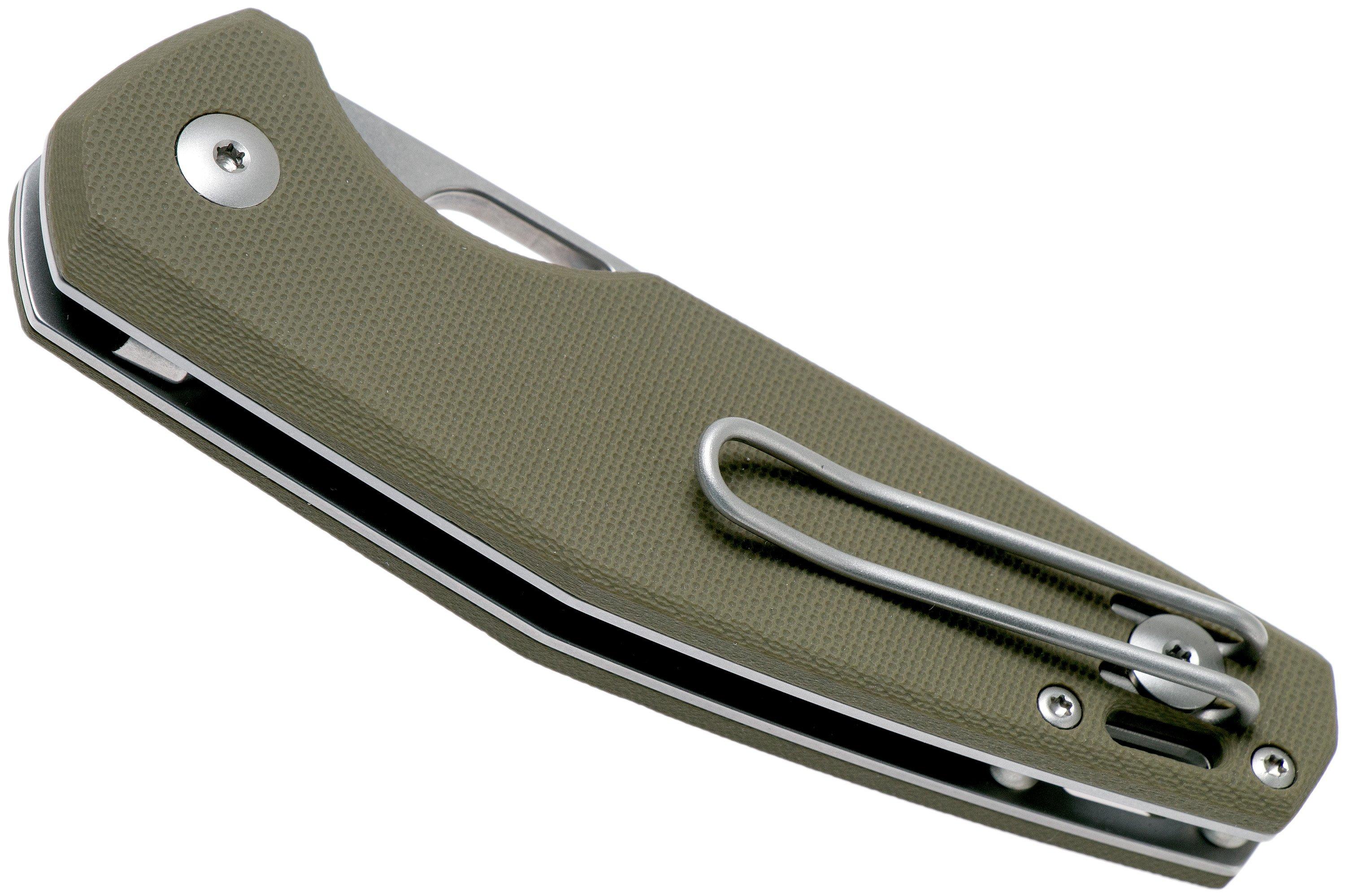 GiantMouse ACE Nimbus Green G10 pocket knife, Ansø en Voxnaes design ...