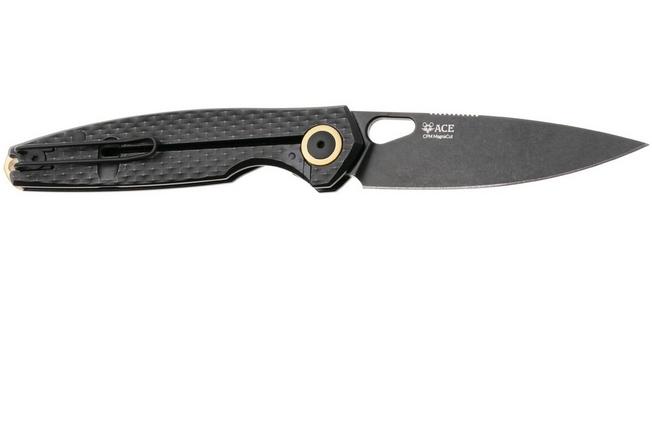 Afbeelding voor GiantMouse ACE REO REO-TITANIUM-BLACKOUT, PVD MagnaCut, PVD Titanium, zakmes, Ansø en Voxnaes design, Ansø en Voxnaes design