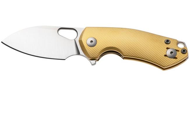 Afbeelding voor GiantMouse ACE Riv RIV-LL-BRASS Satin Magnacut, Brass, zakmes, Ansø en Voxnaes design